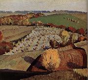 Grant Wood Landscape oil painting reproduction